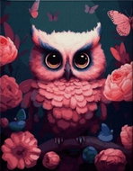 Norimpex Růžová sova 30 × 40 cm - Diamond Painting