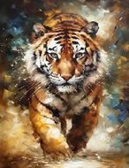 Norimpex Běžící tygr 30 × 40 cm - Diamond Painting