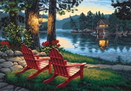 Norimpex Posezení u jezera 30 × 40 cm - Diamond Painting