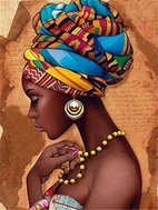 Norimpex Africká žena v turbanu 30 × 40 cm - Diamond Painting