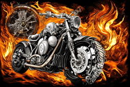 Norimpex Motorka s plameny 30 × 40 cm - Diamond Painting