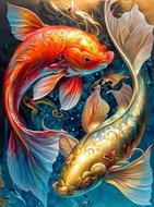 Norimpex Rybí Yin Yang 30 × 40 cm - Diamond Painting