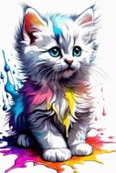 Norimpex Kočka v barvách 30 × 40 cm - Diamond Painting