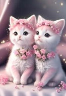 Norimpex Pink kittens 30 × 40 cm - Diamond Painting