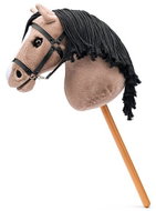 Faunica Hobby horse Lady Anne, hnědo-béžová klisna s řasami na tyči, provázková hříva - Stick Horse