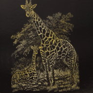 EDEN Gold scratch-off picture A4 giraffe with baby - Scratch Pictures