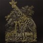 EDEN Vyškrabavací obrázek zlatý A4 žirafa s mládětem - Vyškrabávací obrázky