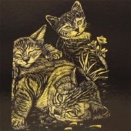 EDEN Vyškrabavací obrázek zlatý A5 koťata - Vyškrabávací obrázky