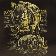 EDEN Scratch-off picture gold A5 rhinoceroses - Scratch Pictures