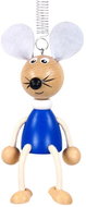 KROKIDO Mouse blue - hand painted wooden figure on spring - Figure