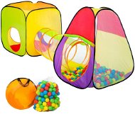 Tectake dětský barevný stan a hrací domeček s tunelem s 200 míčky - Tent for Children