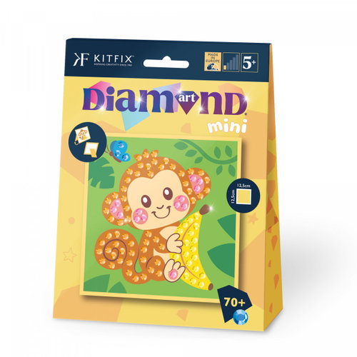 Kitfix Diamond painting for little ones Mini - Monkey 5+ - Diamond Painting - Main image
