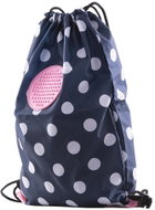 Pixie Crew bag on blue back with white polka dot - Drawstring Bag