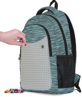 Pixie Crew student backpack with turquoise stripes - School Backpack