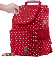 Pixie Crew School Briefcase, Red Fabric with White Polka Dots - Briefcase