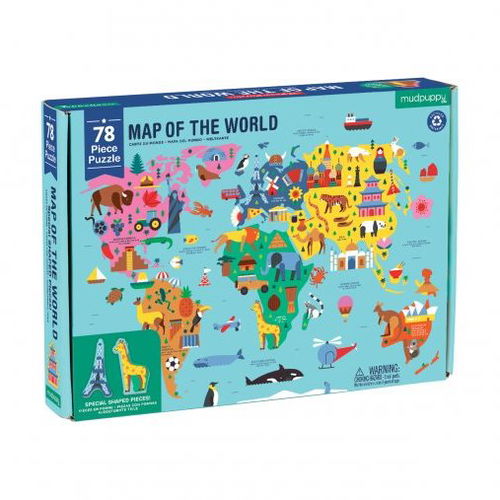 Geography Puzzle - Mapa světa (78 ks)  - Puzzle - Hlavní obrázek