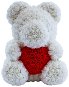 Rose Bear White Teddy Bear Made of Roses with a Red Heart 38cm - Rose Bear