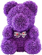 Rose Bear Purple Teddy Bear Made of Roses 38cm - Rose Bear