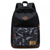 TopBags Men's City Backpack Canvas Geom Grey - School Backpack