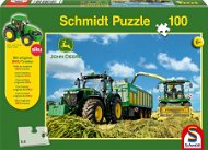 Schmidt Puzzle John Deere Tractor with Cutter 100-piece + SIKU Model - Jigsaw