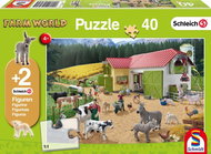 Schmidt Puzzle Schleich Day on the Farm 40 pieces + Schleich Figures - Jigsaw Puzzle