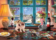 Schmidt Puzzle Table with Puzzle and Cats 1000 pieces - Jigsaw Puzzle
