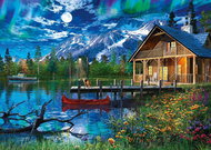 Schmidt Puzzle Mountain Lake under a Full Moon 500 pieces - Jigsaw Puzzle
