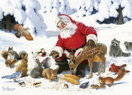 Cobble Hill Family Puzzle Santa with Animal Friends 350 pieces - Jigsaw Puzzle