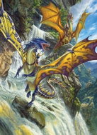 Cobble Hill Puzzle Dragons at the Waterfall 1000 pieces - Jigsaw Puzzle