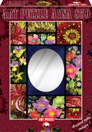 Art Puzzle with a Mirror Floral Mosaic of 850 pieces - Jigsaw Puzzle