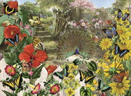Anatolian Puzzle Peacock in the Garden of 1000 pieces - Jigsaw Puzzle