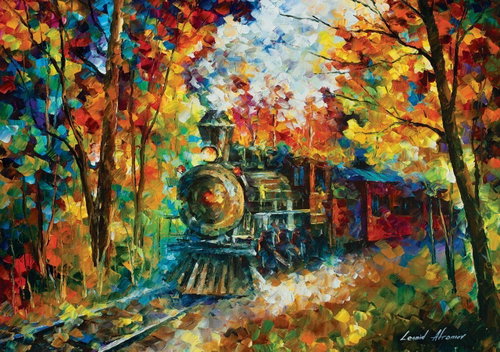 Art Puzzle Autumn train 500 pieces - Jigsaw Puzzle - Main image