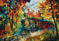 Jigsaw Puzzle Art Puzzle Autumn train 500 pieces - Puzzle