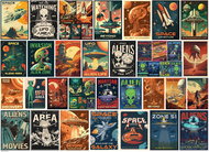Eurographics Vintage Aliens Posters 1000 pieces - Jigsaw Puzzle