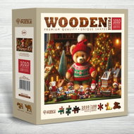 WOODEN CITY Dřevěné puzzle Vánoční medvídek 1010 dílků - Jigsaw Puzzle