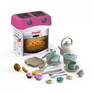 Doloni Plastová kuchyňka Růžová + příslušenství 34 ks  - Play Kitchen