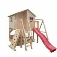 TopKing Middle, with terrace 230 × 178 cm, with 3 m slide, sandpit and swings - Children's Playhouse