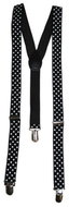 Funny Fashion Braces with polka dots, black - Costume Accessory
