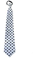 Funny Fashion Tie with polka dots, white - Costume Accessory
