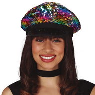 Funny Fashion Police hat sequins, rainbow - Costume Accessory