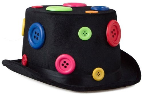 Funny Fashion Hat top hat with buttons - Costume Accessory - Main image