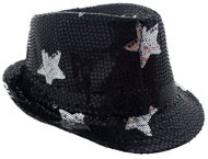 Funny Fashion Sequin hat with stars black - Costume Accessory