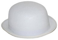 Funny Fashion White Bowler Hat - Costume Accessory