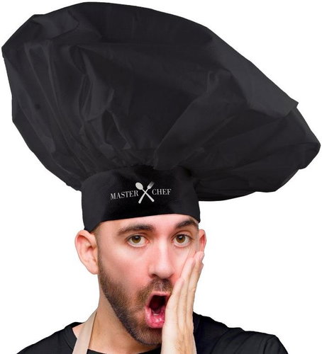 Funny Fashion Chef's cap Maxi black Master Chef - Costume Accessory - Main image