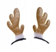 ARPEX Mini reindeer antlers on a clip - gold - Christmas - 2 pcs - Costume Accessory