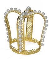 Funny Fashion Gold crown with pearls - Costume Accessory