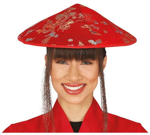 Guirca Japanese hat red - Costume Accessory - Main image