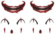 GUIRCA Temporary tattoos on the face of the clown 12 pcs - Costume Accessory