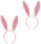 GUIRCA Růžová čelenka uši králík, zajíček, farma, Velikonoce, 2 ks - Doplněk ke kostýmu