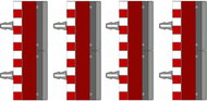 SCX Edging with curbs 180 mm 4 pcs - Slot Car Track Accessory